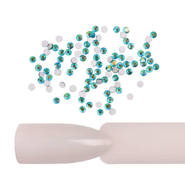 Komilfo rhinestones (pack of 100), Emerald AB, size 4 8