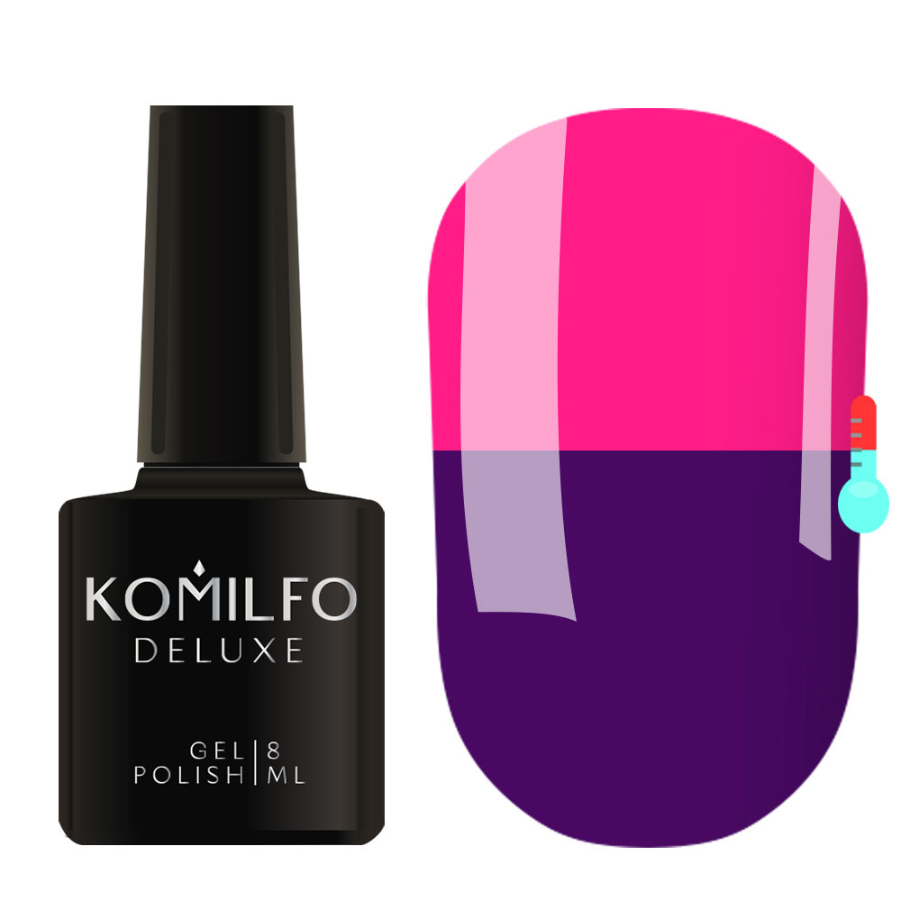 Gel Polish Komilfo DeLuxe Termo C009 (bright purple, when heated - bright pink), 8 ml 1