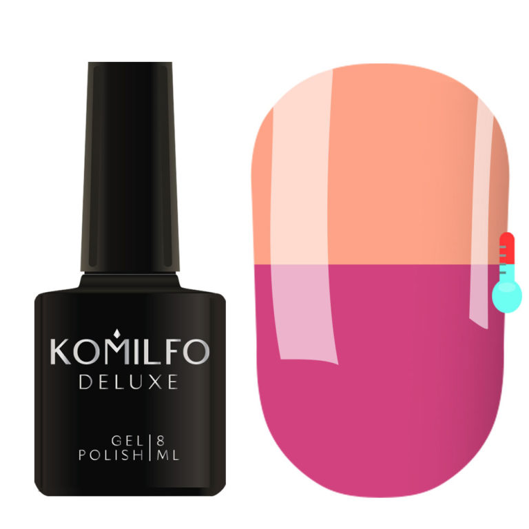 Gel Polish Komilfo DeLuxe Termo C014 (muted, tea pink, when heated - calm orange), 8 ml 7