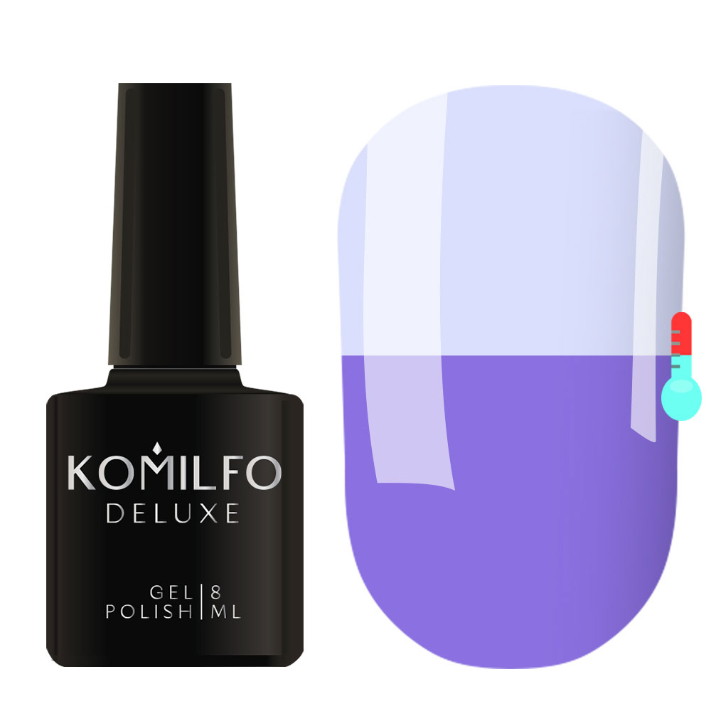 Gel Polish Komilfo DeLuxe Termo C019 (deep blue, when heated - pale blue), 8 ml 1