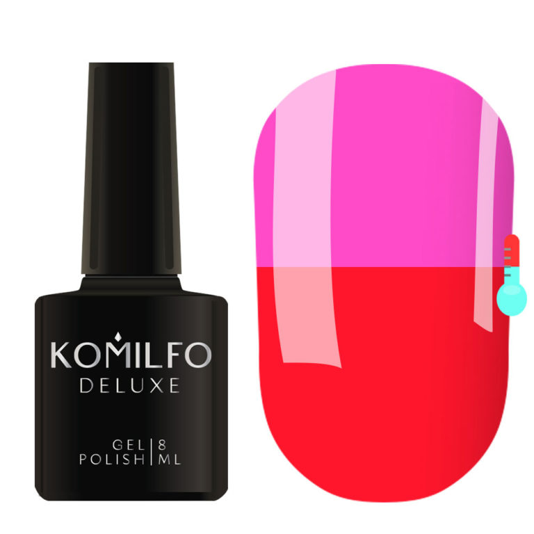 Gel Polish Komilfo DeLuxe Termo C020 (bright red, when heated - bright pink), 8 ml 7