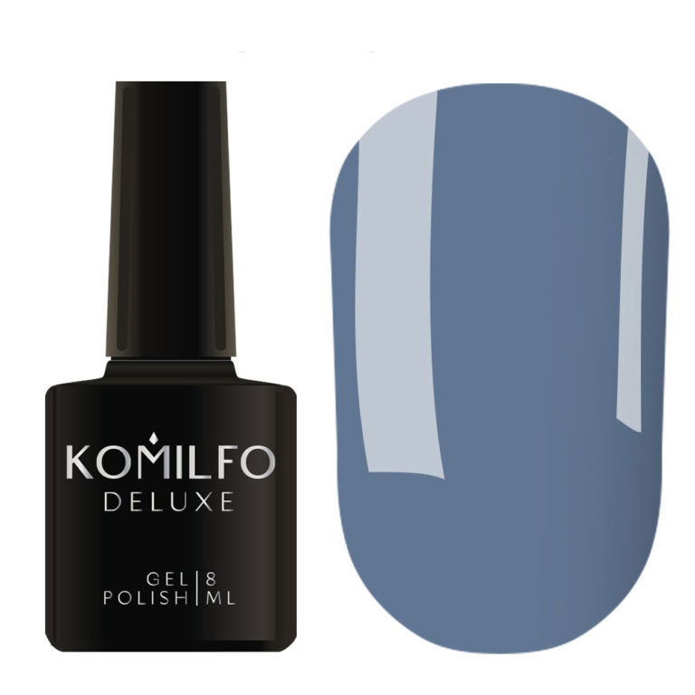 Гель-лак Komilfo Deluxe Series №D130 (темный серо-голубой, эмаль), 8 мл 7