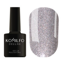 Gel Polish Komilfo DeLuxe Series G008 (silver with holographic glitter), 8 ml 4
