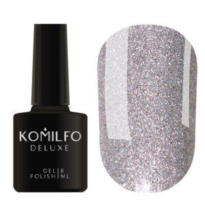 Gel Polish Komilfo DeLuxe Series G008 (silver with holographic glitter), 8 ml 5