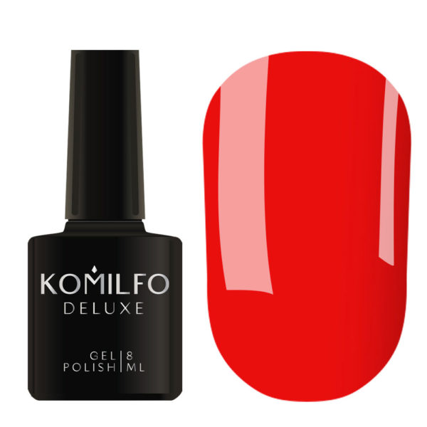 Gel Polish Komilfo DeLuxe Series N003 (intense, orange-red, neon), 8 ml 2
