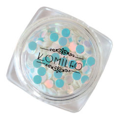 Komilfo disco design №040, transparent, with a silver-blue sheen, 3 mm, (1 g)