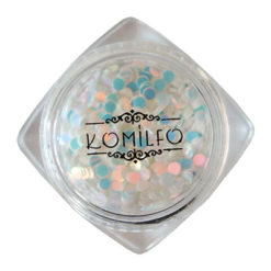 Komilfo disco design №039, transparent, with a silver-blue sheen, 2 mm, (1 g)