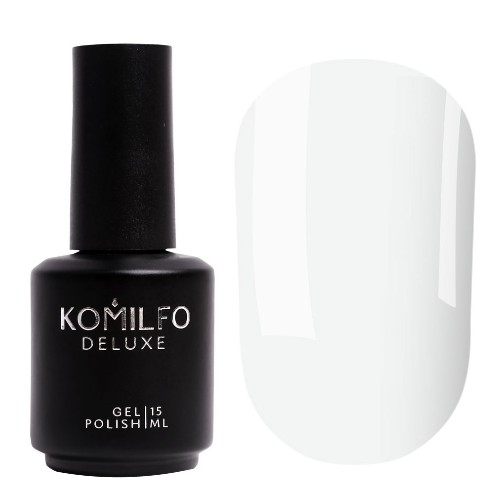 Гель-лак Komilfo Deluxe Series №D002 (білий порцеляновий, емаль), 15 мл ...