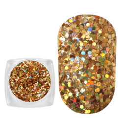 Komilfo spangles 114I, size 0.6 mm (gold, hologram) E, 2.5 g