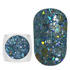 Komilfo sequins MIX chameleon 006, mix sizes, (turquoise/blue), 1.5 g