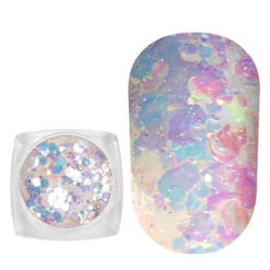 Komilfo блесточки фотохромные MIX-004, микс размеров, (молочный/фиолетовый фотохром), 2,5 г