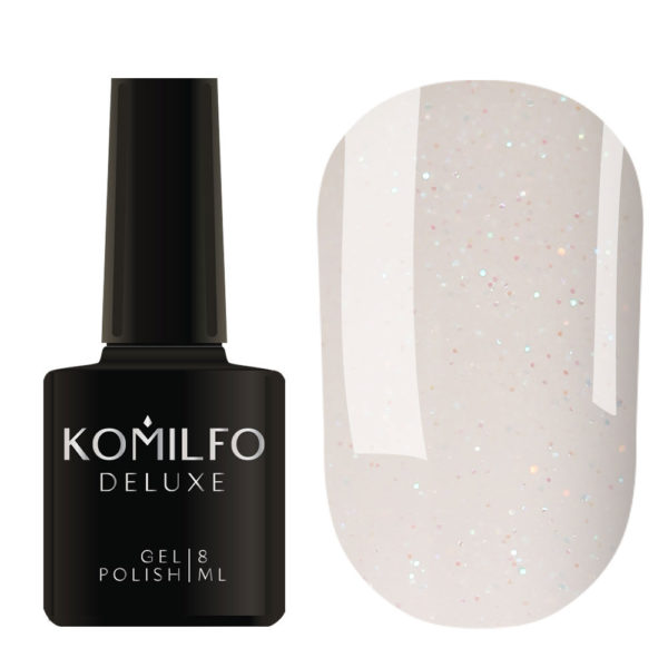 Gel Polish Komilfo Moon Crush 005 (milky, green-blue-gold sparkles, translucent), 8 ml 2