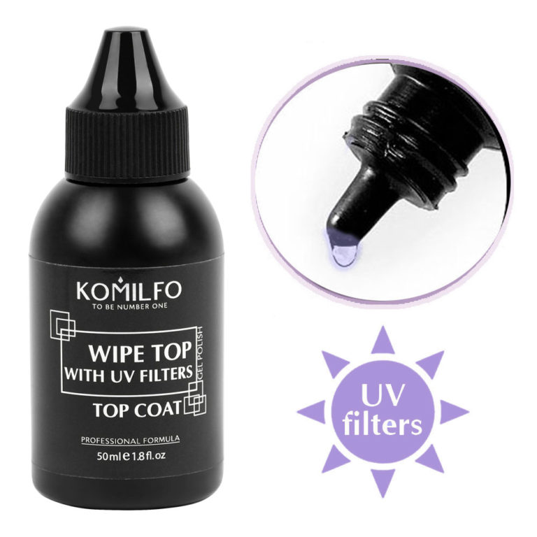 Komilfo Wipe Top - top for gel polish with a sticky layer, 50 ml (without brush) 7