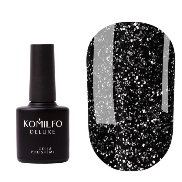 Komilfo No Wipe Silver Top top WITHOUT sticky layer with silver micro-shine, 8 ml 2
