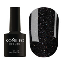 Гель-лак Komilfo DeLuxe Series №G027 (черный с голографическими блестками), 8 мл 4