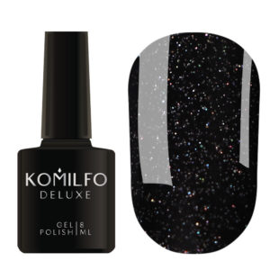Гель-лак Komilfo DeLuxe Series №G027 (черный с голографическими блестками), 8 мл 5