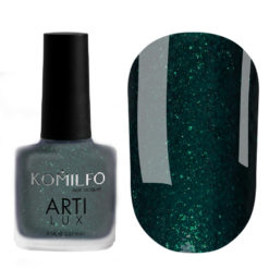 Komilfo ArtiLux 028 nail polish (deep green, with a microspray), 8 ml