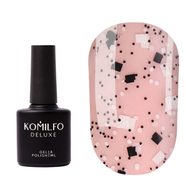 Komilfo No Wipe Top Stone - top without a SL with black and white elements, 8 ml 2