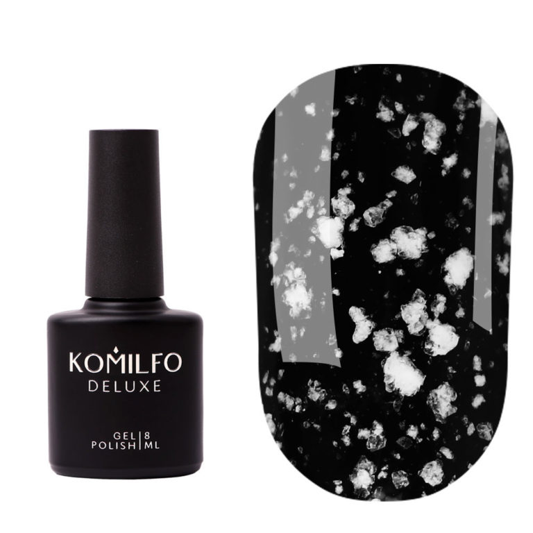 Komilfo No Wipe Snow Top - топ без ЛС с белыми частицами, 8 мл 7