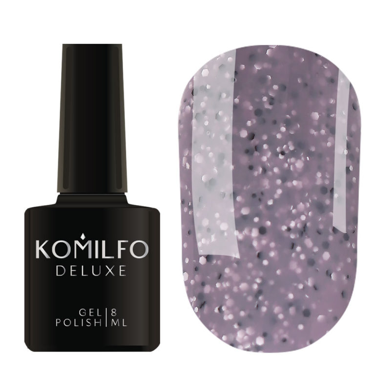 Гель-лак Komilfo Stone Collection ST001 (серый, с крошкой), 8 мл 7