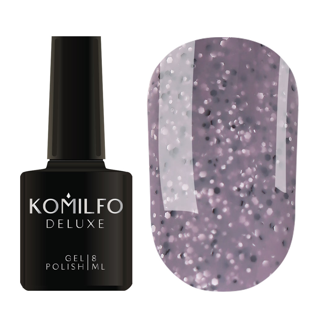 Гель-лак Komilfo Stone Collection ST001 (серый, с крошкой), 8 мл 1