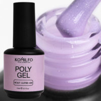 Komilfo PolyGel 009 Violet Glitter, 15 ml (with shimmer) 4