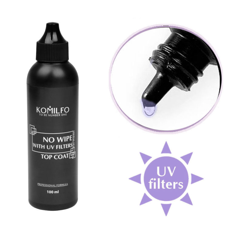 Komilfo No Wipe UV Top - top for gel polish without a sticky layer with UV filters, 100 ml 7
