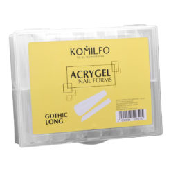 Komilfo Top Nail Forms, Long Gothic - Верхние формы для наращивания, длинный готический миндаль, 130 шт