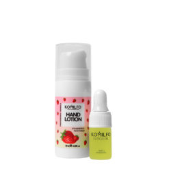 Komilfo Gift Hand Lotion Strawberry, 10 ml and Cuticle Oil, 2 ml
