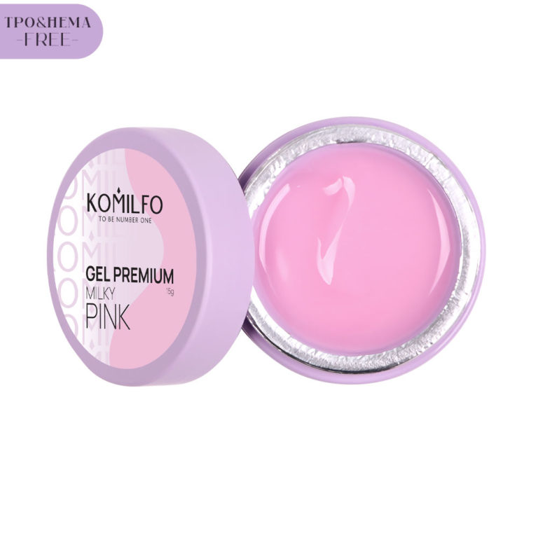 Komilfo Gel Premium Milky Pink HEMA/TPO free, гель для ногтей, 15 г 5