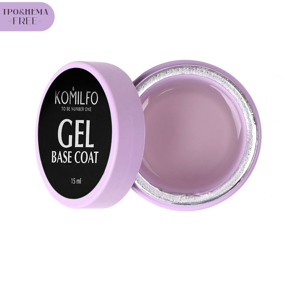 Komilfo Gel Base Coat HEMA/TPO free, гель-база для нігтів, 15 мл (гель-банка) 1