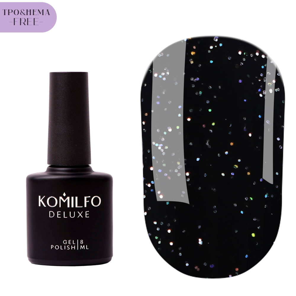 Komilfo No Wipe Holographic Top HEMA/TPO free, голографічний топ для гель-лаку без ЛШ, 8 мл 1